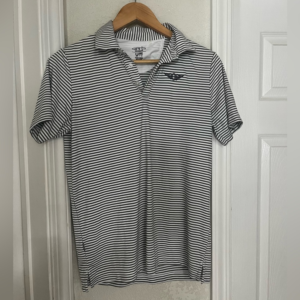 Garb / Olympic Club Gray and White Striped Polo Golf Shirt